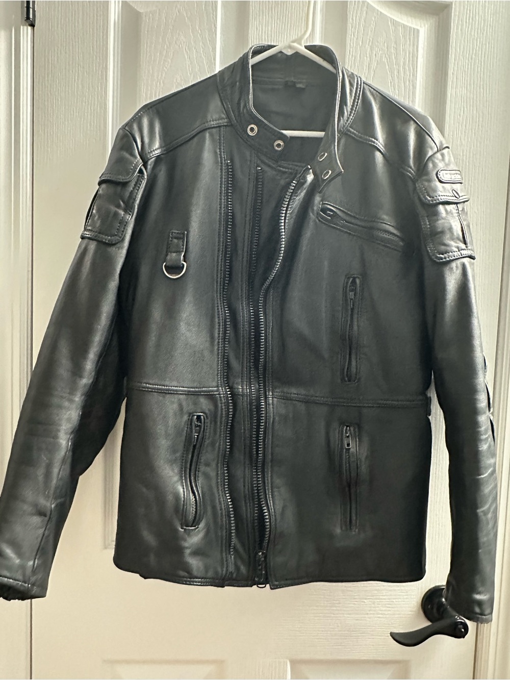 Hein Gericke Vintage 90s Men's Leather Motorcycle Touring Jacket Black Size 38